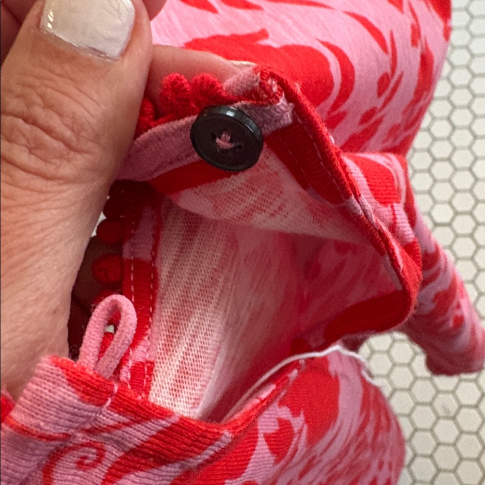 Boden Pink and Red pom Floral Shift Mini Dress - Picture 6 of 8